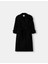 Allbucks Bershka, Siyah Oversize Yün Içerikli Kaşe Trençkot Kaban ABBRS1009 4