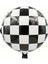 Damalı Yuvarlak Siyah Beyaz Folyo Balon 1 Adet 1