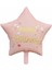 Happy Birthday Pembe Renk Yıldız Folyo Balon 1