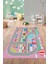 Dijital Baskılı Yol Desenli Yıkanabilir Kaymaz Taban Çocuk Odası Halısı, Çocuk-70-Pembe, 2
