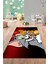 Baskılı Çizgi Film Kedi Ve Fare Figürlü Yıkanabilir Kaymaz Çocuk Odası Halısı, Çocuk-74-Kırmızı, 2