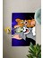Baskılı Çizgi Film Kedi Ve Fare Figürlü Yıkanabilir Kaymaz Çocuk Odası Halısı, Çocuk-74-Mavi, 5