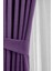 Mor Şık Doğal Keten Fon Perde - Tek Kanat ve Bağlama Koluyla Beraber 1