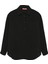 Dokulu Cepli Oversize Basic Gömlek Siyah 1