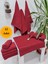 12'li Bordo Pamuklu Berber Havlusu Kuaför Havlusu - 50x90 cm - Su Çekici ve Dayanıklı 1