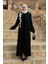 Çiçek Işleme Detay Abaya 3914 Siyah 1