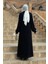 Çiçek Işleme Detay Abaya 3914 Siyah 2