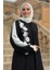 Çiçek Işleme Detay Abaya 3914 Siyah 4