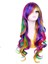 Lady Rainbow Uzun Kıvırcık Peruk Moda Cosplay Kostüm Saç Anime Tam Dalgalı Peruk 70CM (Yurt Dışından) 4