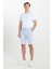 Slim Fit Dar Kesim Yan Cepli Gofre Desenli Şort 2