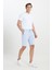 Slim Fit Dar Kesim Yan Cepli Gofre Desenli Şort 3
