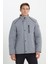 Standart Fit Normal Kesim Dik Yaka Kapitone Desenli Çıtçıtlı Yan Cepli Overcoat 3