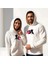 Kalp Puzzle Görselli Sevgililer Günü Slimfit Kapüşönlu Erkek Sweatshirt 7012E 2