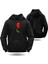 Kalp Kilidi Sevgililer Günü Slimfit Kapüşönlu Erkek Sweatshirt 7016E 1