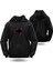 Şeytan Kalpli Sevgililer Günü Slimfit Kapüşönlu Erkek Sweatshirt 7018E 1