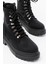 812-2121 Siyah Zümrüt Bağcıklı Fermuarlı Günlük Kadın Bot 3