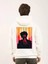 Unisex Baskılı Oversize Üç Iplik Kapüşonlu Sweatshirt - Beyaz 2