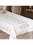 Venedik Gardenya Krem Kumaş Kahve Nakışlı Masa Örtüsü 1