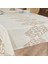 Venedik Gardenya Krem Kumaş Kahve Nakışlı Masa Örtüsü 4