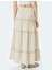 Yüksek Bel Katlı Fırfırlı Beli Lastikli Midi Etek 4