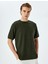 Bisiklet Yaka Pamuklu Yıkamalı Kısa Kollu Tişört 3