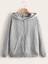 Unisex Kapüşonlu Fermuarlı Cepli Ince Penye Gri Basic Sweatshırt Hırka 1