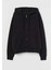 Unisex Kapüşonlu Fermuarlı Cepli Siyah Basic Sweatshırt 1