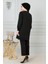 Kadın Uzun Düz Renk Basic Yuvarlak Yaka Tunik Sweatshırt 4