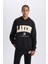 Defacto Fit Nba Los Angeles Lakers Oversize Geniş Kalıp Kapüşonlu Skuba Dalgıç Kumaş Sporcu Sweatshırt D6709Ax25Sp 5