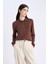 Regular Fit Polo Yaka Basic Düz Triko Kazak D6259AX25SP 3