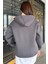 Yarım Fermuarlı Üç Iplik Şardonlu Kadın Sweatshirt 4