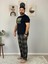 Erkek The Boss Motifli Pijama Takımı (Siyah- Haki) 3
