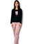 Kadın Love You Baskılı Panda Desenli Pijama Takımı (Pembe-Siyah) 1