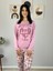Kadın Fashion Love Desenli Pijama Takımı (Pembe) 5