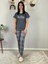 Kadın Girl Friend Motifli Pijama Takımı (Gri) 3