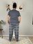 Erkek Boy Friend Motifli Pijama Takımı (Gri) 4