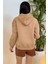 Kadın Şardonlu Kanguru Cepli Düğme Detaylı Sweatshirt 4