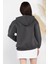 Kadın Şardonlu Kanguru Cepli Düğme Detaylı Sweatshirt 3