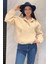 Kadın Şardonlu Kanguru Cepli Düğme Detaylı Sweatshirt 2