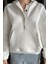 Kadın Şardonlu Kanguru Cepli Düğme Detaylı Sweatshirt 3