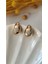 Zirkon Kalp Damla Metal Gold Küpe 1