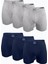 Erkek Gri Lacivert 6 Lı Premium Collection Modal Uzun Boxer 6M250 1