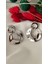 Çift Halka Metal Silver Küpe 1