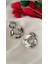 Çift Halka Metal Silver Küpe 2