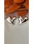 Dolgulu Kalp Metal Silver Küpe 1