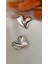 Dolgulu Kalp Metal Silver Küpe 2