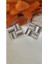 Kare Örme Metal Silver Küpe 1