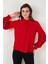 Regular Fit Dikiş Detaylı Düz Yaka Balon Kol Gömlek Bayan Gömlek 611GO00003 5
