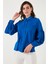 Regular Fit Dikiş Detaylı Düz Yaka Balon Kol Gömlek Bayan Gömlek 611GO00003 5