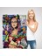 - Renkli Mona Lisa Banksy Kanvas Tablo, Sokak Sanatı, Pop ART-5306 3